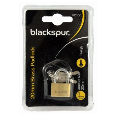 BLACKSPUR PADLOCK 20MM BRASS. PD100 \\\KD17690