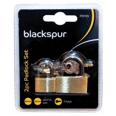 BLACKSPUR BRASS PADLOCK 2 PIECES SET OF 20MM AND 30MM. PD110 \\\KD17693