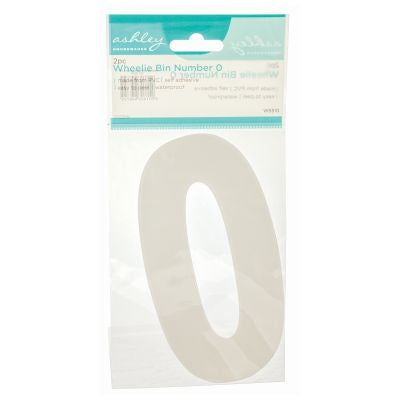 ASHLEY NO. 0 WHEELIE BIN NUMBER STICKER 2/PK. WS510 \\\KD17695