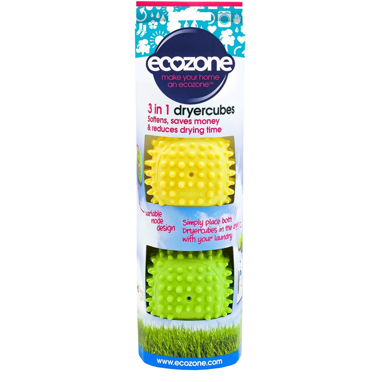 ECOZONE DRYER CUBES TUMBLE DRYER BALLS PACK OF 2. E250 \\\KD17873
