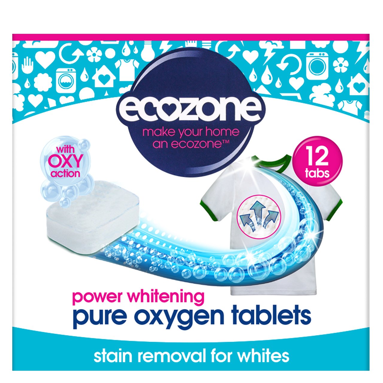 ECOZONE PURE OXYGEN WHITENER TABLETS - 12 TABLETS. OXYTW12 \\\KD17877