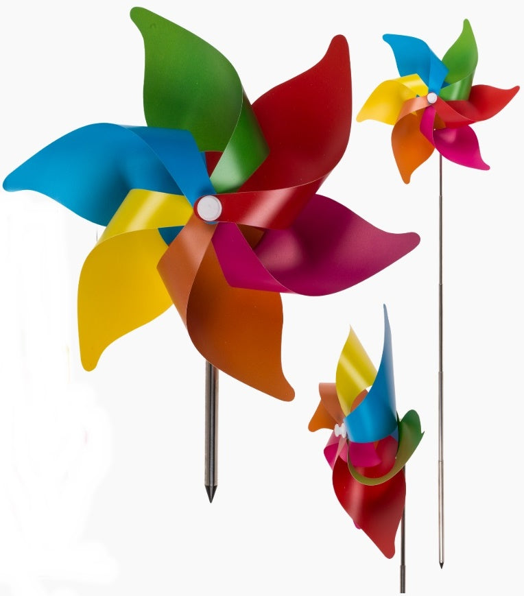 MULTICOLOURED WINDMILL WITH EXTENEDABLE METAL STICK 27CM. OB137204 \\\KD17931