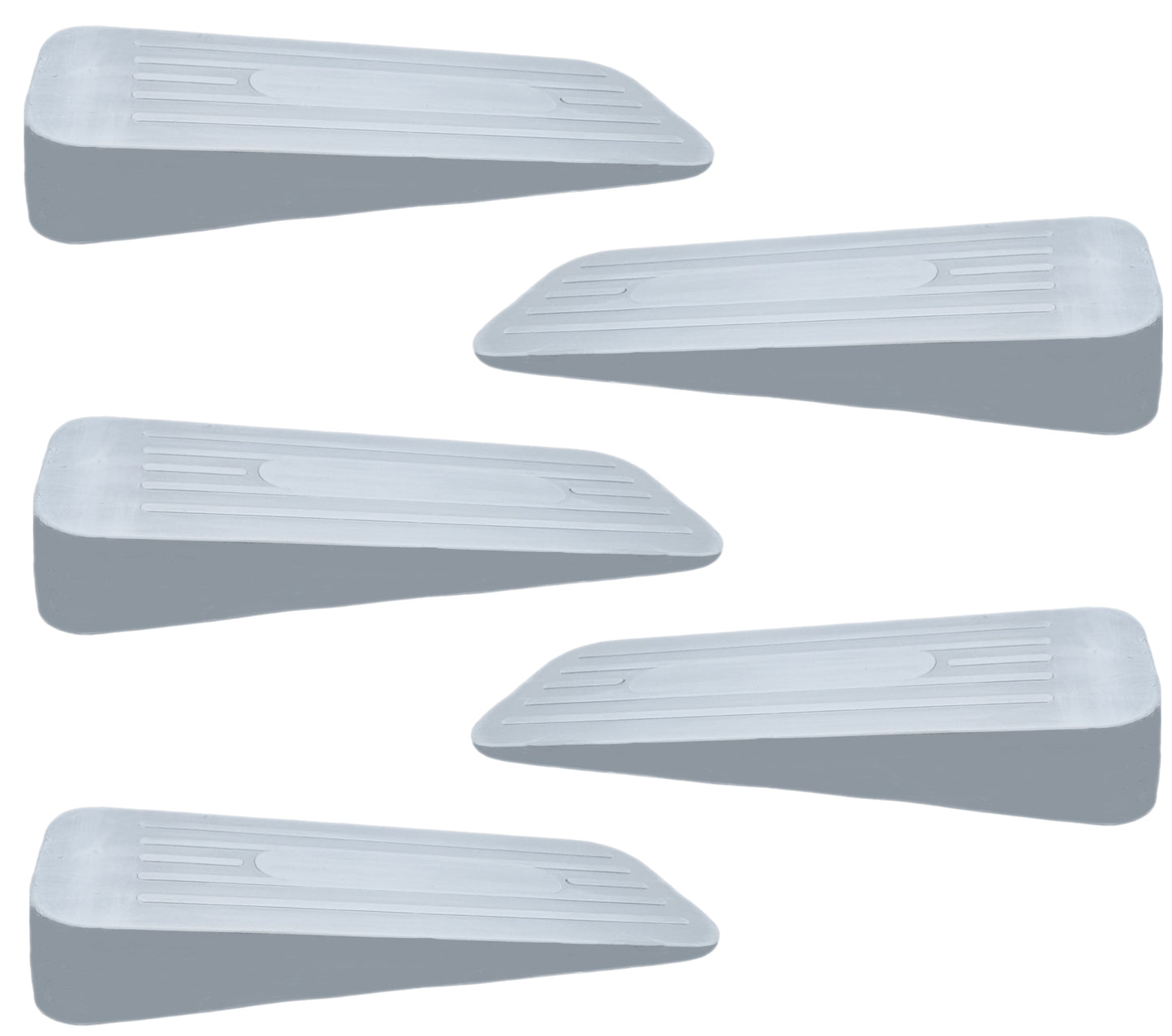 HEAVY DUTY RUBBER NON SLIP DOOR WEDGE STOPPER JAMMER 5/PK - GREY. GREY5 \\\KD17960