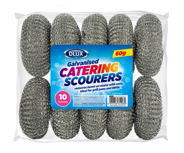 DLUX GALVANISHED CATERING SCOURERS PACK OF 10. Z64208 \\\KD17981