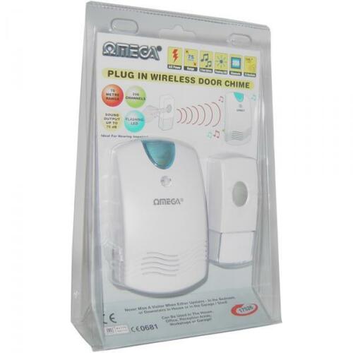 OMEGA PLUG IN WIRELESS DOOR CHIMNE WITH LIGHT 17526. 17526 \\\KD18002