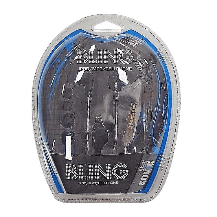 BLING EARPHONE IN CLAMP PACK WITH 1.2 M CABLE. SON-SBE002 \\\KD18004