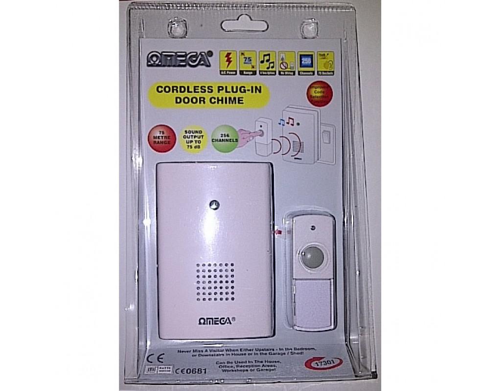 OMEGA PLUG IN DOOR CHIME 75MMTR WITH 256 CHANNEL AND 8 TONES. 17301 \\\KD18006