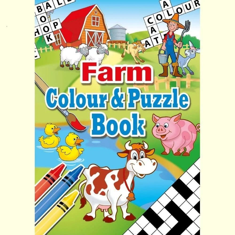 FARM THEME COLOURING & PUZZLE A6 BOOK. 170-057 \\\KD18013