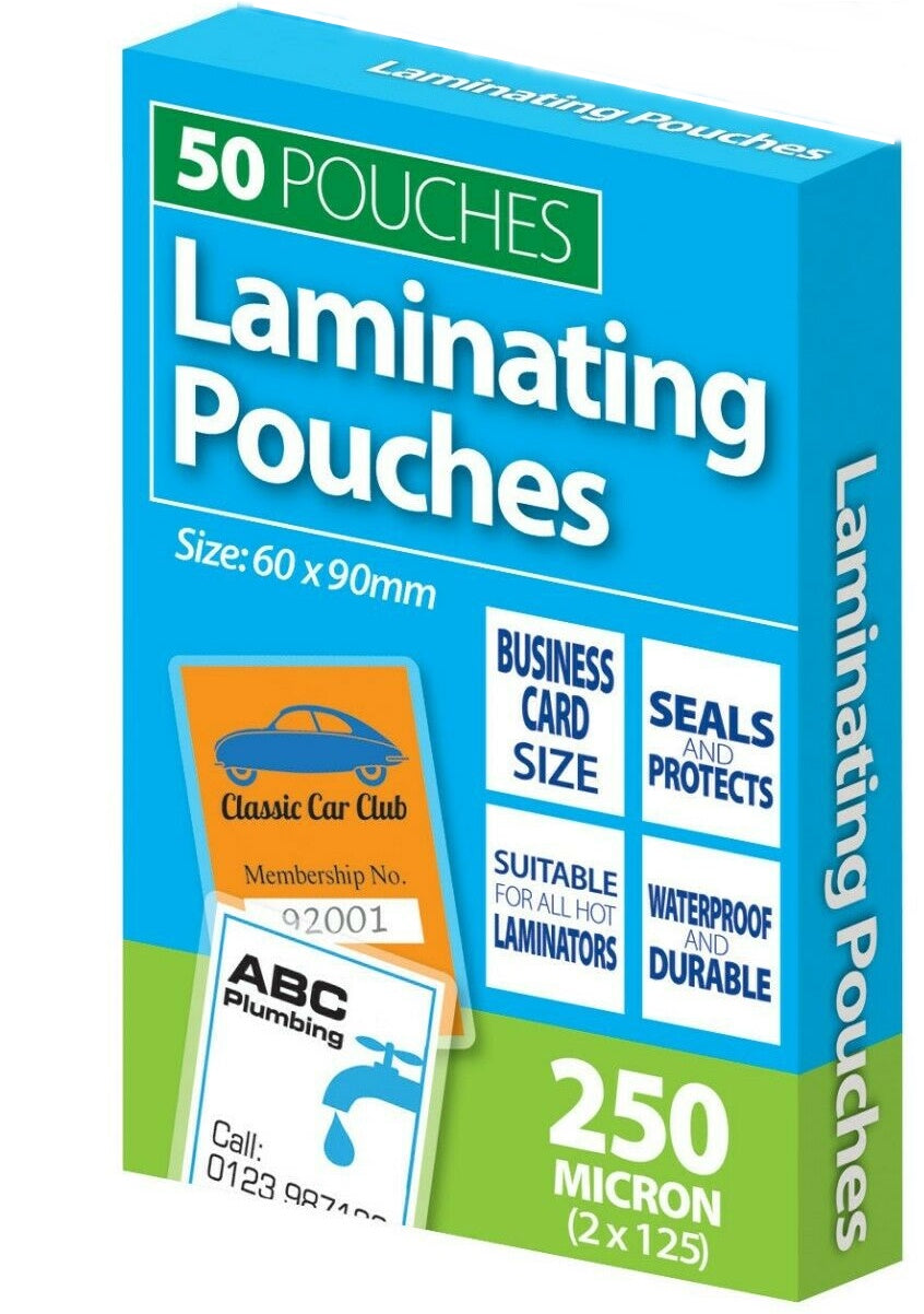 TIGER 50 X LAMINATING POUCHES - 60 X 90MM - 250 MICRON. T302254 \\\KD18065