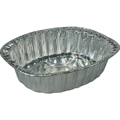 KINGFISHER PACK OF 3 OVAL FOIL DEEP ROASTING TRAY SILVER 14 INCH. KCF31 \\\KD18095