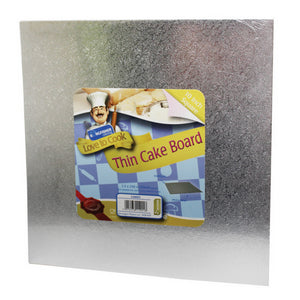 KINGFISHER THIN CAKE DRUM SQUARE BOARD ROUND SILVER 10 INCH 25 CM. CAKE5_12 \\\KD18098