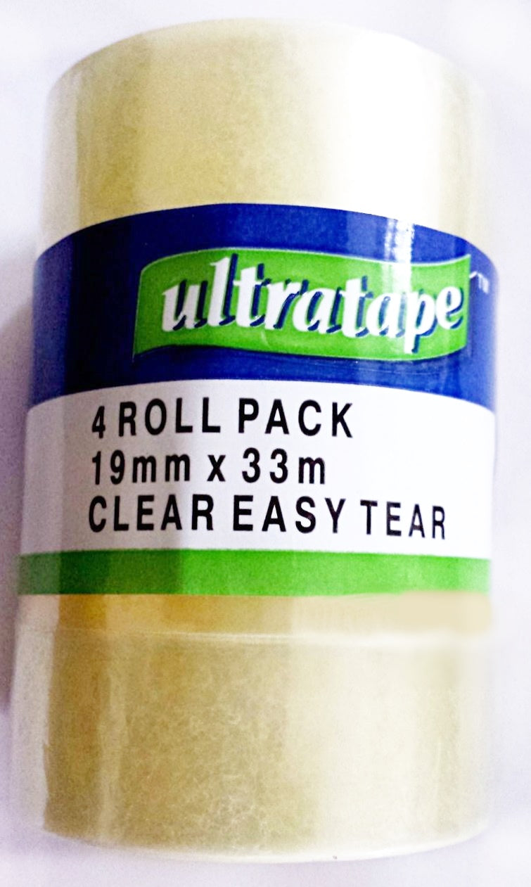 ULTRATAPE CLEAR EASY TEAR TAPE 19MM X 33M 4/PK. RT0328/4ULT 808244 \\\KD18124