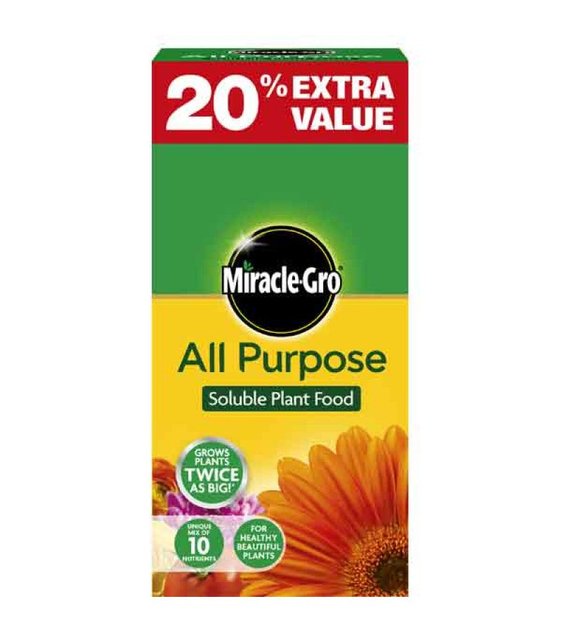 MIRACLE GRO ALL PURPOSE SOLUBLE PLANT FOOD 1KG + 20% EXTRA FREE. 119452 182651 \\\KD18156