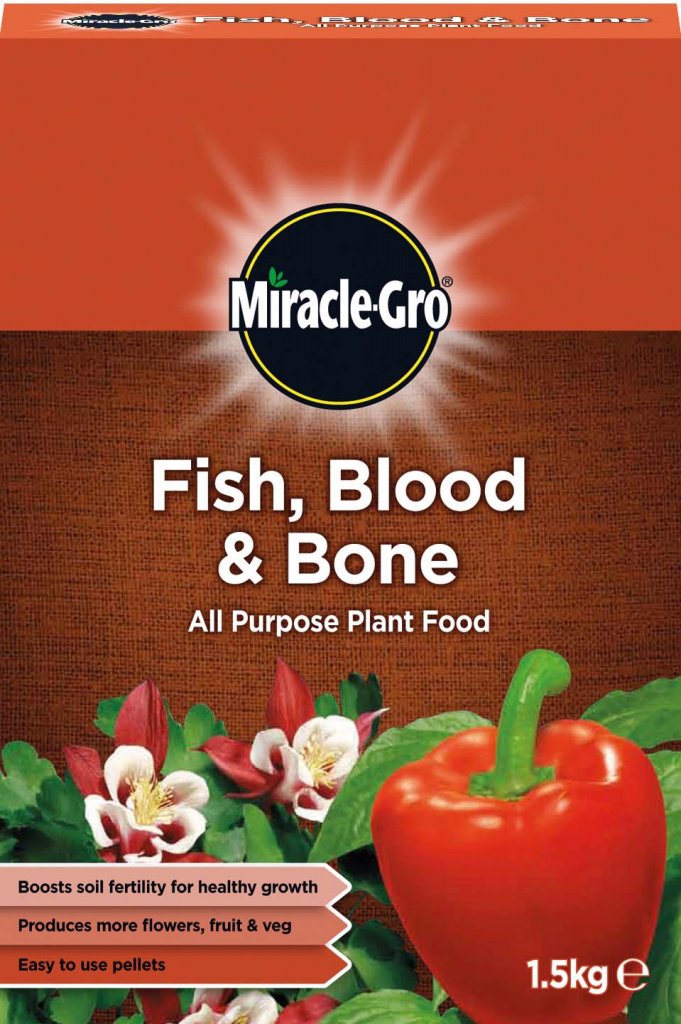 MIRACLE GRO FISH BLOOD & BONE ALL PURPOSE PLANT FOOD 1.5KG. 018140 092011 \\\KD18160