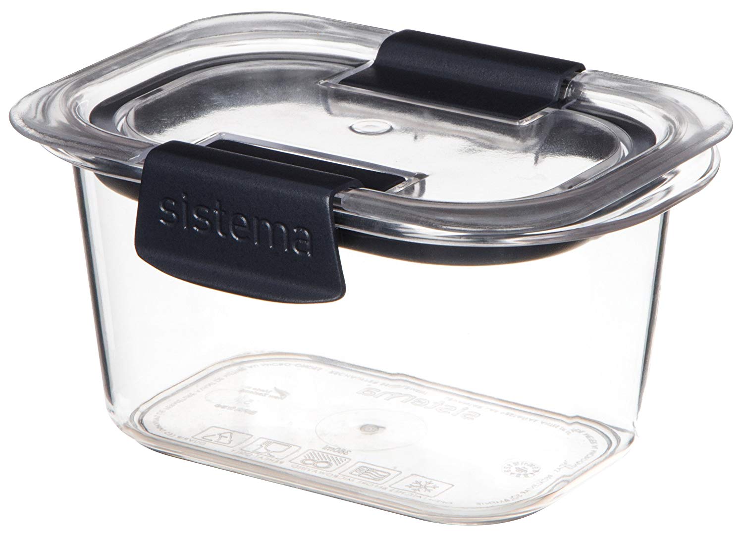 SISTEMA FOOD STORAGE CONTAINER CLEAR WITH GREY CLIPS AND SEAL 380 ML. SIS55105 \\\KD18163