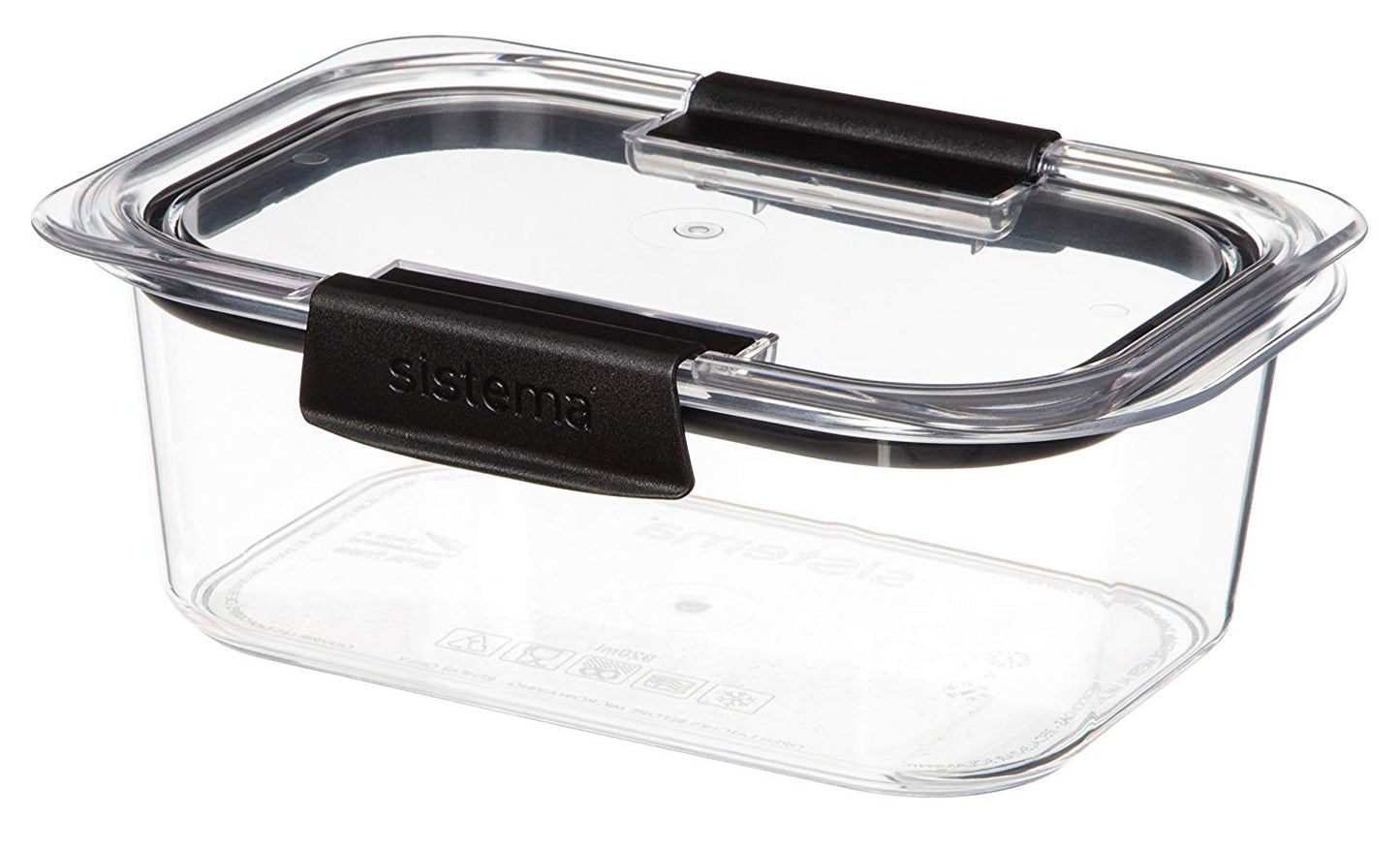 SISTEMA BRILLANCE LEAK PROOF FOOD STORAGE CONTAINER CLEAR WITH GREY 920ML. SIS55110 \\\KD18164