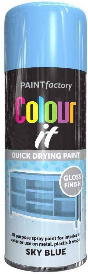 PAINT FACTORY COLOUR IT SKY BLUE GLOSS SPRAY PAINT 400ML. WDL1744PR \\\KD18198