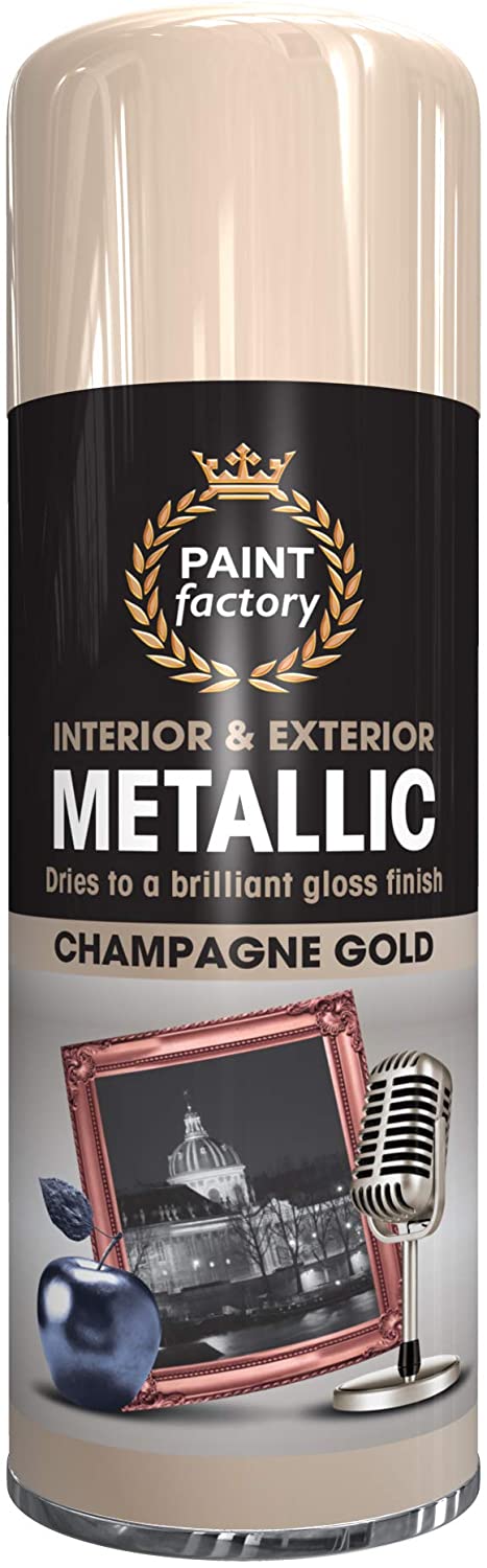 PAINT FACTORY METALLIC CHAMPAGNE GOLD  SPRAY PAINT 400ML. WDL2678 \\\KD18206