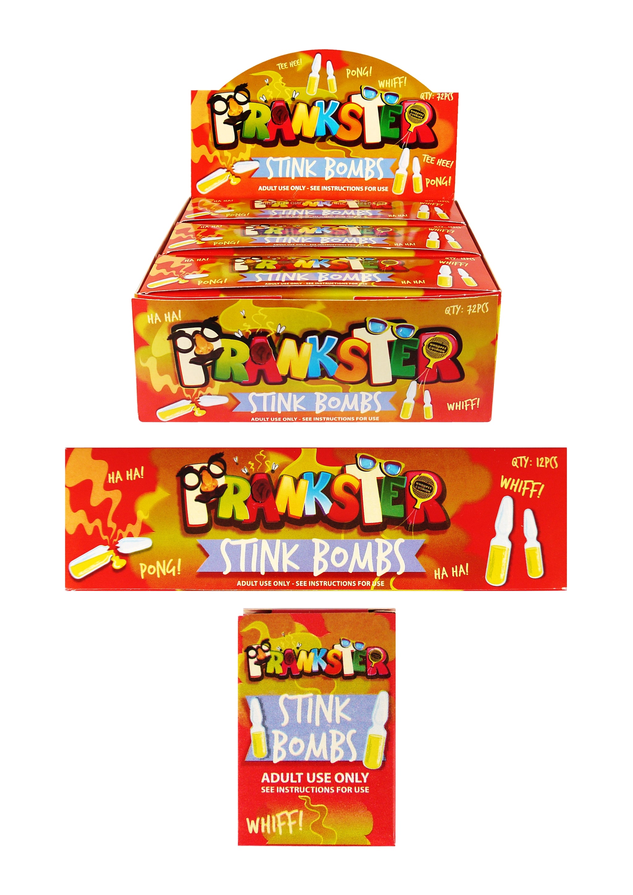 PACK OF 12 X PRANKSTER STINK BOMBS OF 3/PK. N38301 \\\KD18211