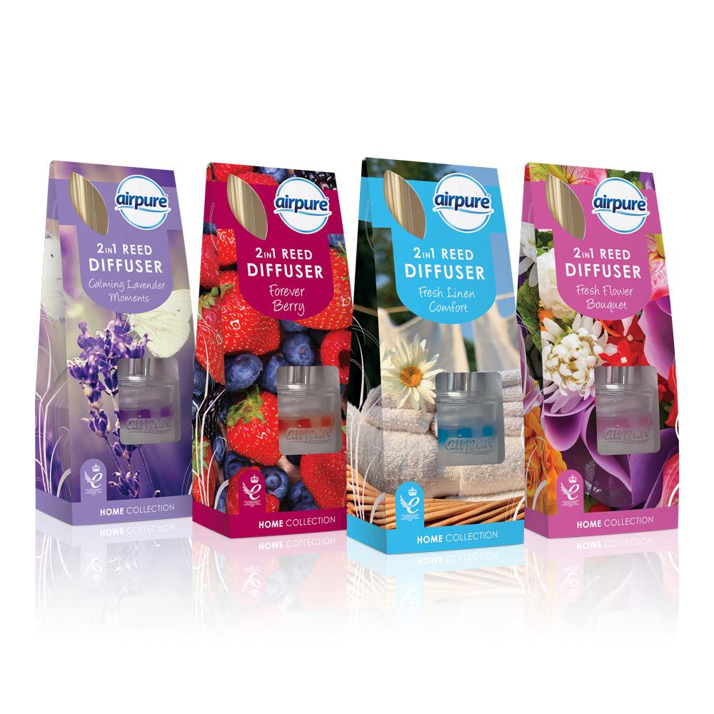 AIRPURE ASSORTED 2 IN 1 REED & BEAD DIFFUSER 30ML. RBD30 \\\KD18287