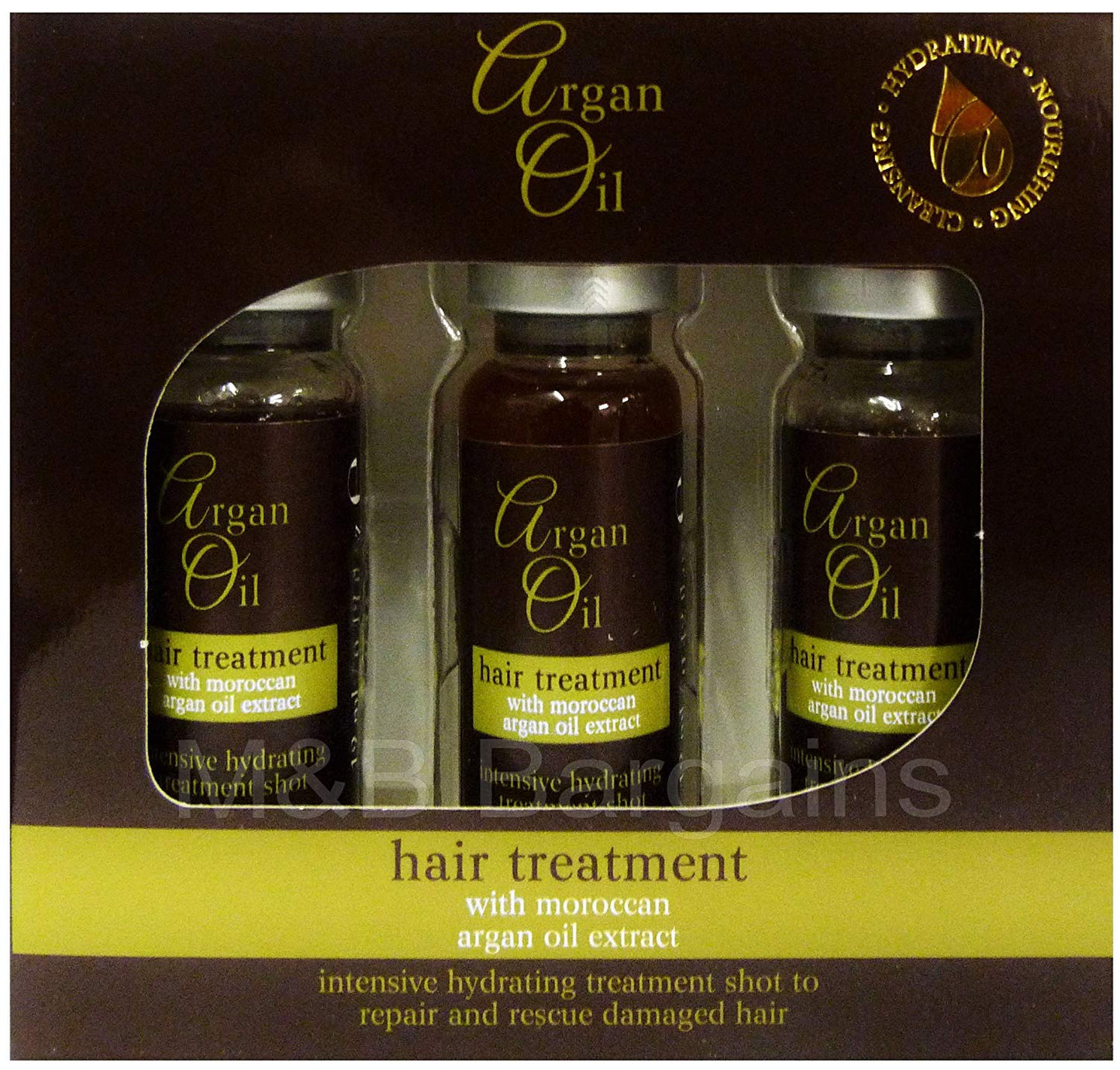 ARGAN OIL HAIR TREATMENT 3 X 12ML SHOTS WITH MOROCCAN OIL EXTRACT. XP40335 \\\KD18314