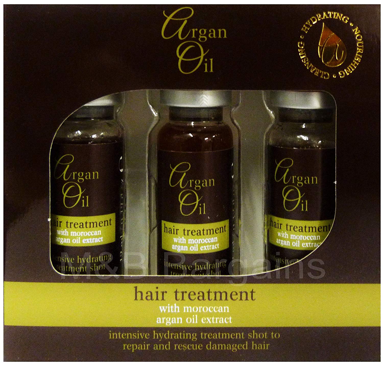 ARGAN OIL HAIR TREATMENT 3 X 12ML SHOTS WITH MOROCCAN OIL EXTRACT. XP40335 \\\KD18314