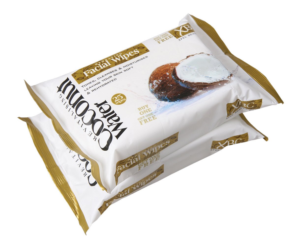 XPEL BEAUTY CARE COCONUT WATER FACIAL WIPES - TWIN PACK OF 25 WIPES. XP40339 \\\KD18315