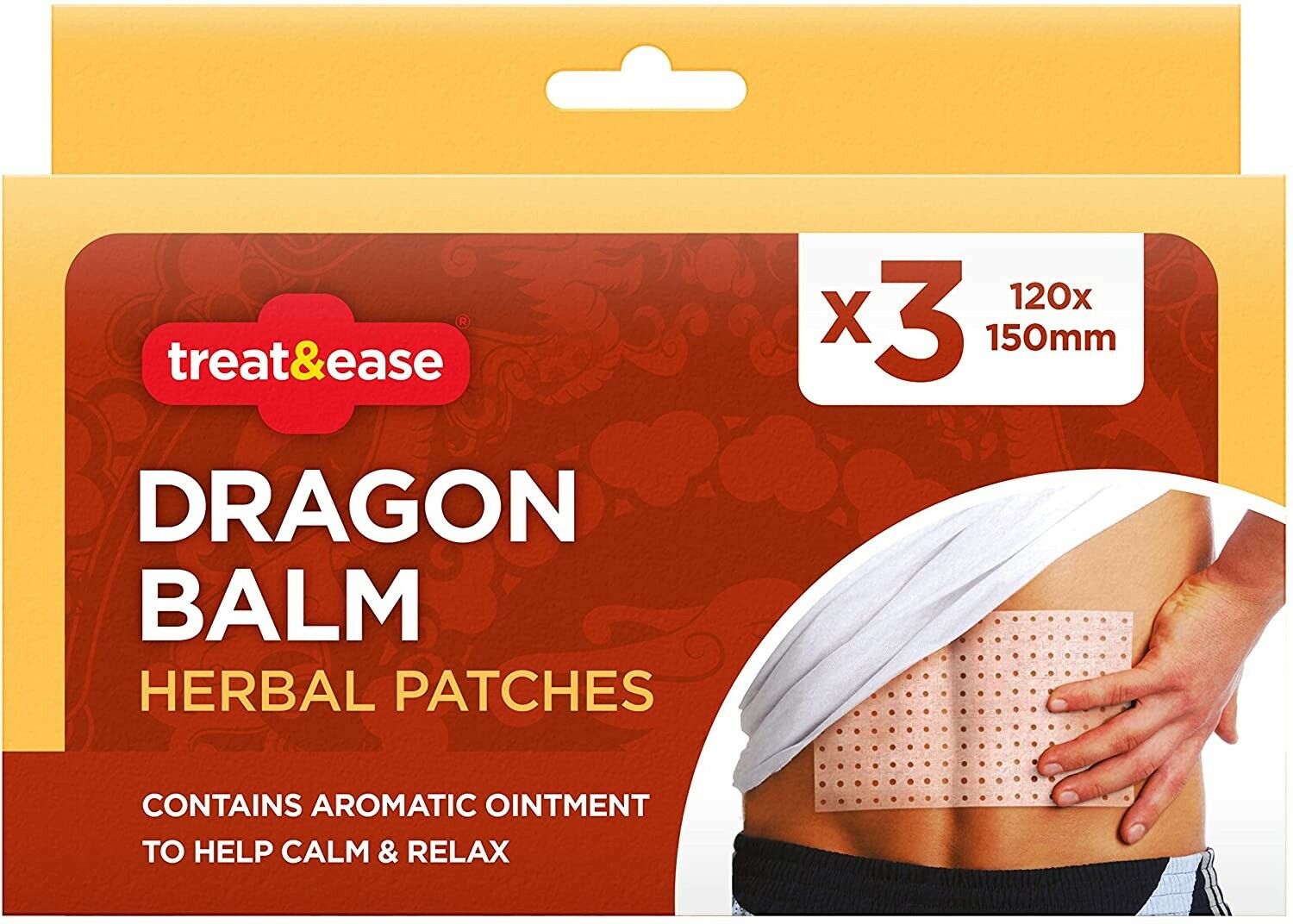TREAT & EASE DRAGON BALM HERBAL PATCHES 3/PK. OL311328 \\\KD18326