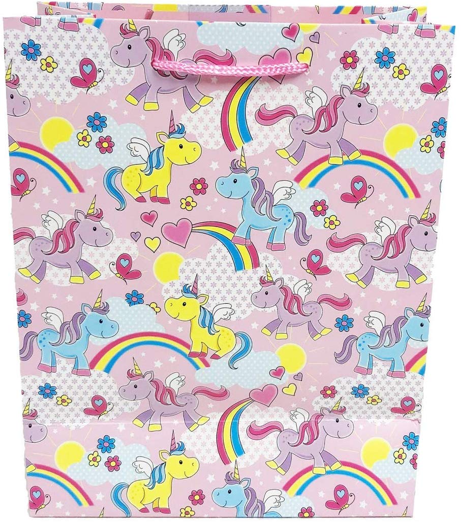 CUTE GLITTER UNICORN LARGE GIFT BAG 33CM X 26CM X 14CM. EW24732 \\\KD18353