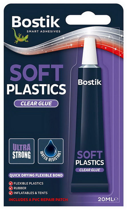 BOSTIK SOFT PLASTIC CLEAR ADHESIVE GLUE 20ML. 30803650 006206 \\\KD18366