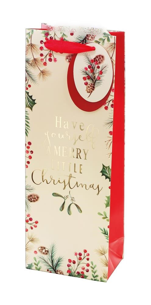 HAVE YOURSELF A MERRY LITTLE CHRISTMAS BOTTLE GIFT BAG. XAJGB30B \\\KD18385