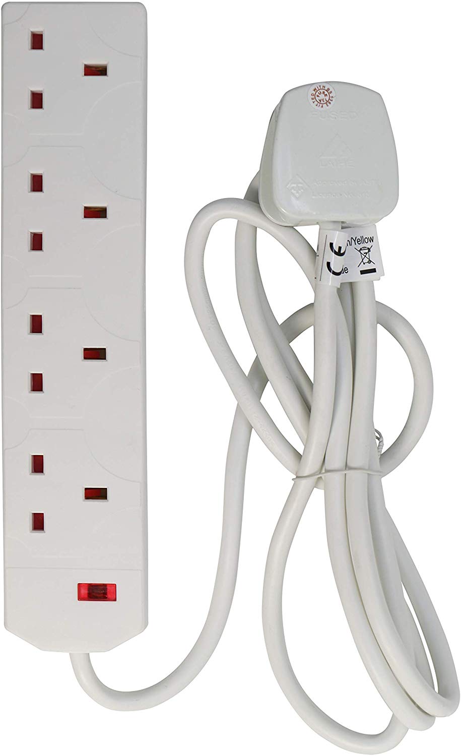 PIFCO 4 GANG EXTENSION LEAD 5M 13A 250V AC. PIF2049 \\\KD18392