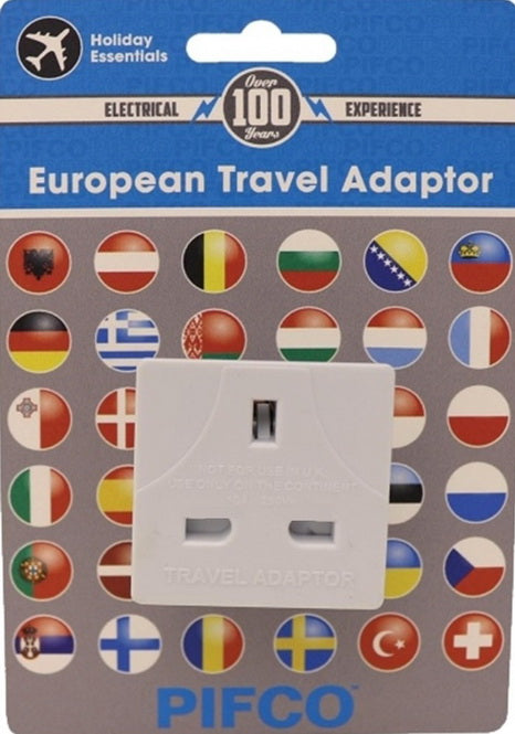 DAEWOO / PIFCO HOLIDAY ESSENTIALS EUROPEAN TRAVEL ADAPTOR. PIF2067 TVL1015 \\\KD18403