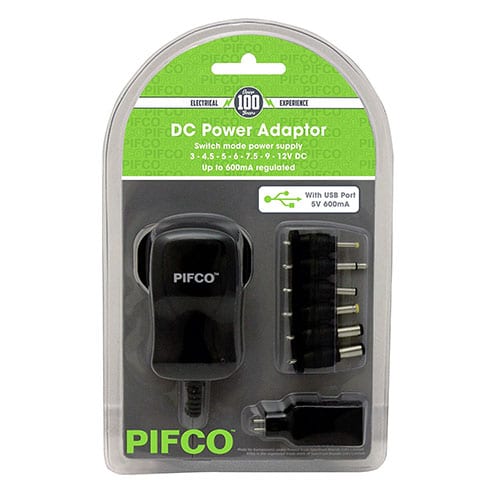 PIFCO AC DC POWER PLUG ADAPTOR WITH USB PORT 600MAH. ELA1133 \\\KD18404