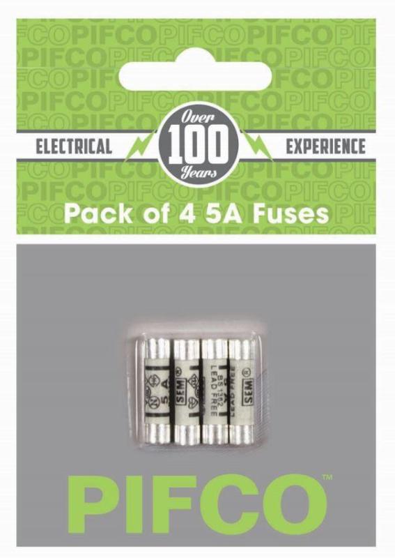 PIFCO 5A MAINS FUSE 4/PK. ELA1157 \\\KD18415