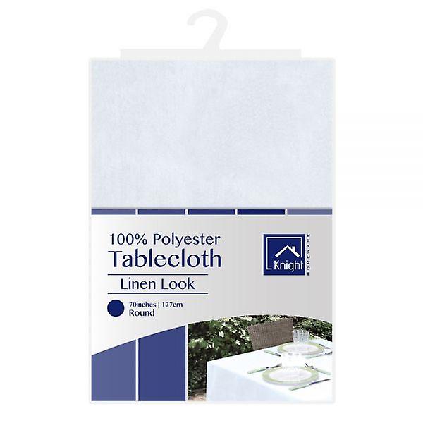 LINEN LOOK ROUND POLYESTER TABLECLOTH 70INCHES. F919334 \\\KD18493