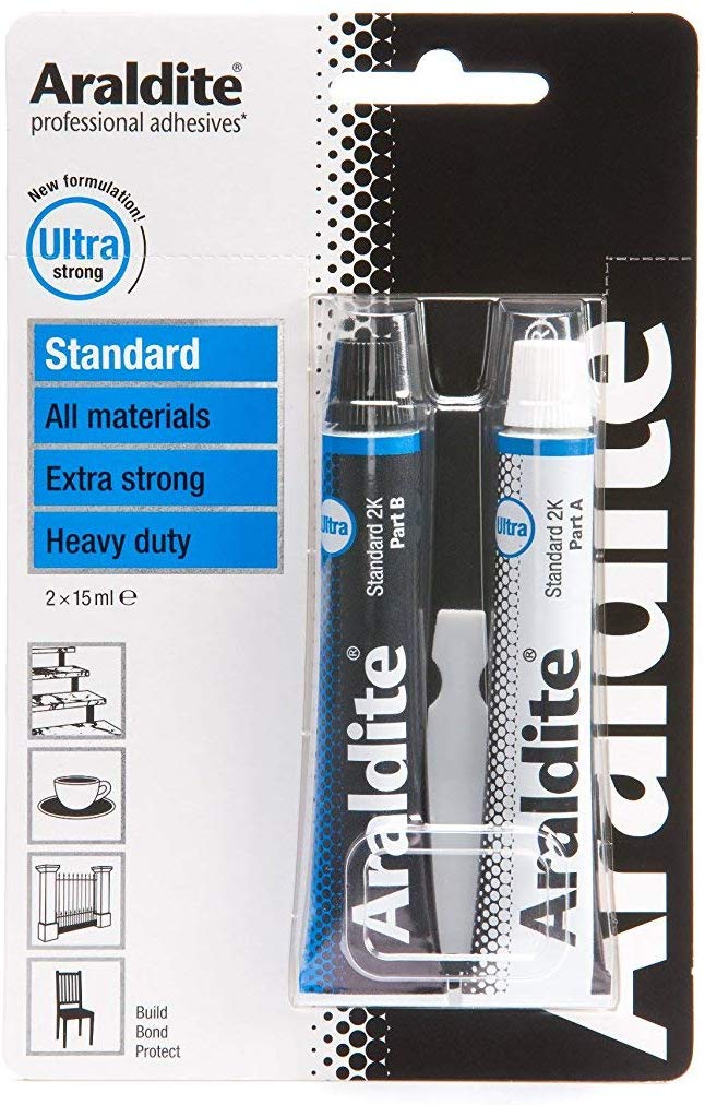 ARALDITE STANDARD EPOXY ADHESIVE GLUE TUBES 2 X 15ML. ARA400001 \\\KD18510