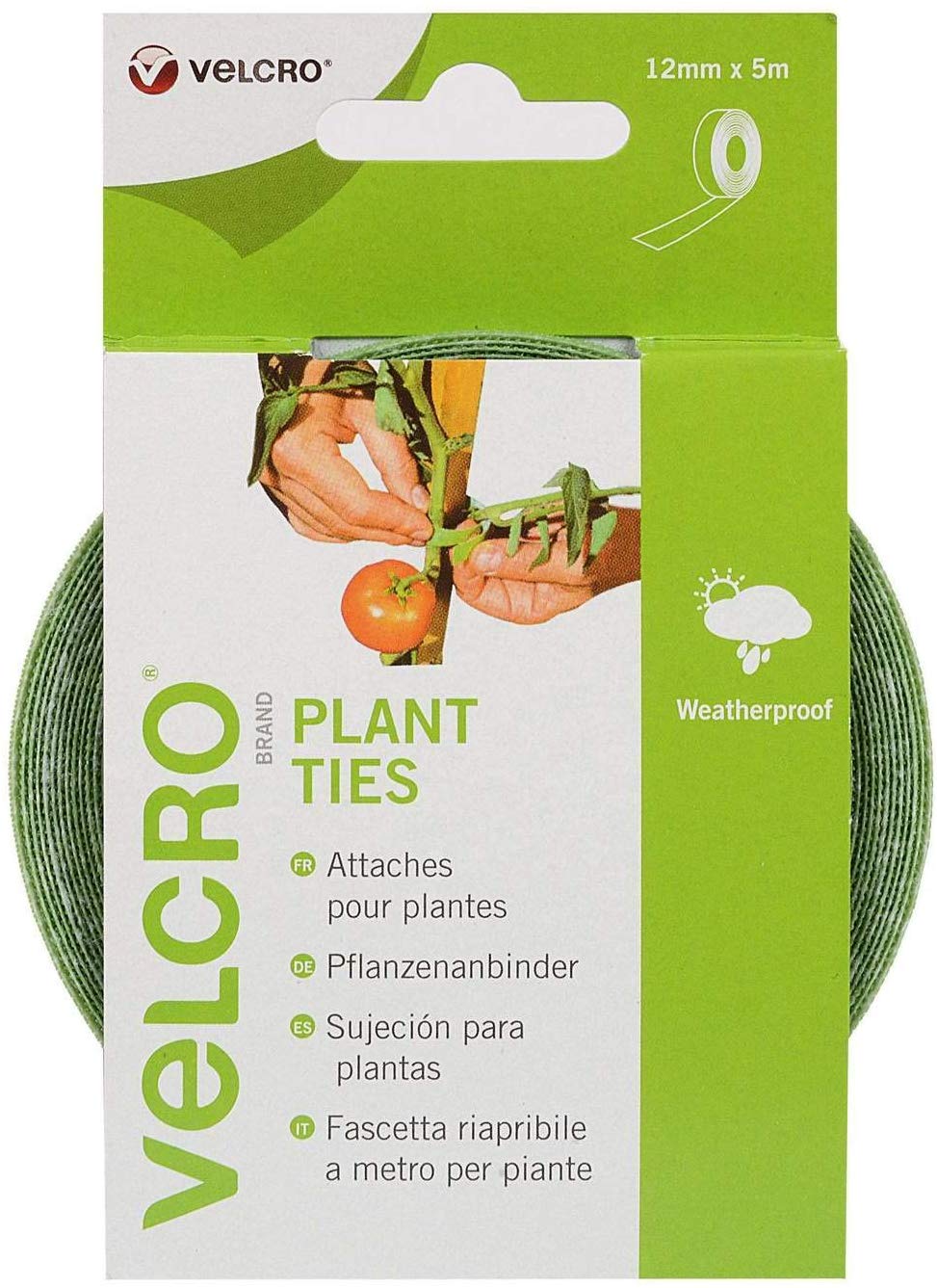 VELCRO GREEN PLANT TIES 12MM X 5M. VEL-EC60202 \\\KD18521