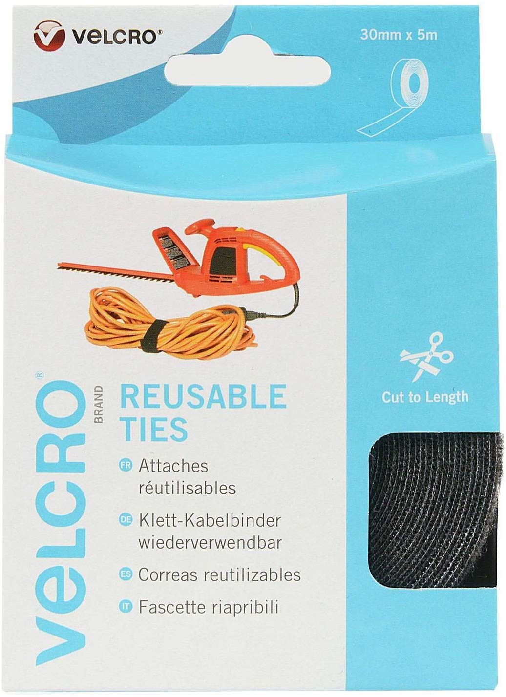 VELCRO ONE-WRAP BLACK TAPE 30MM X 5M. VEL-EC60254 \\\KD18534