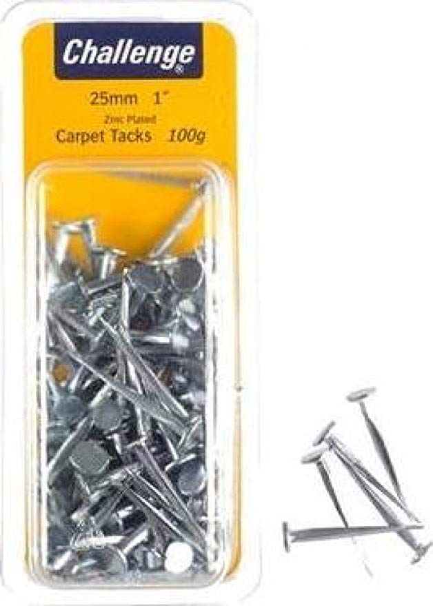 CHALLENGE ZINC PLATED CARPET TACKS 25MM 100G. FS40211 \\\KD18630