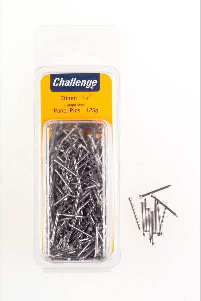 CHALLENGE BRIGHT STEEL PANEL PINS 20MM 125G. FS40222 \\\KD18640