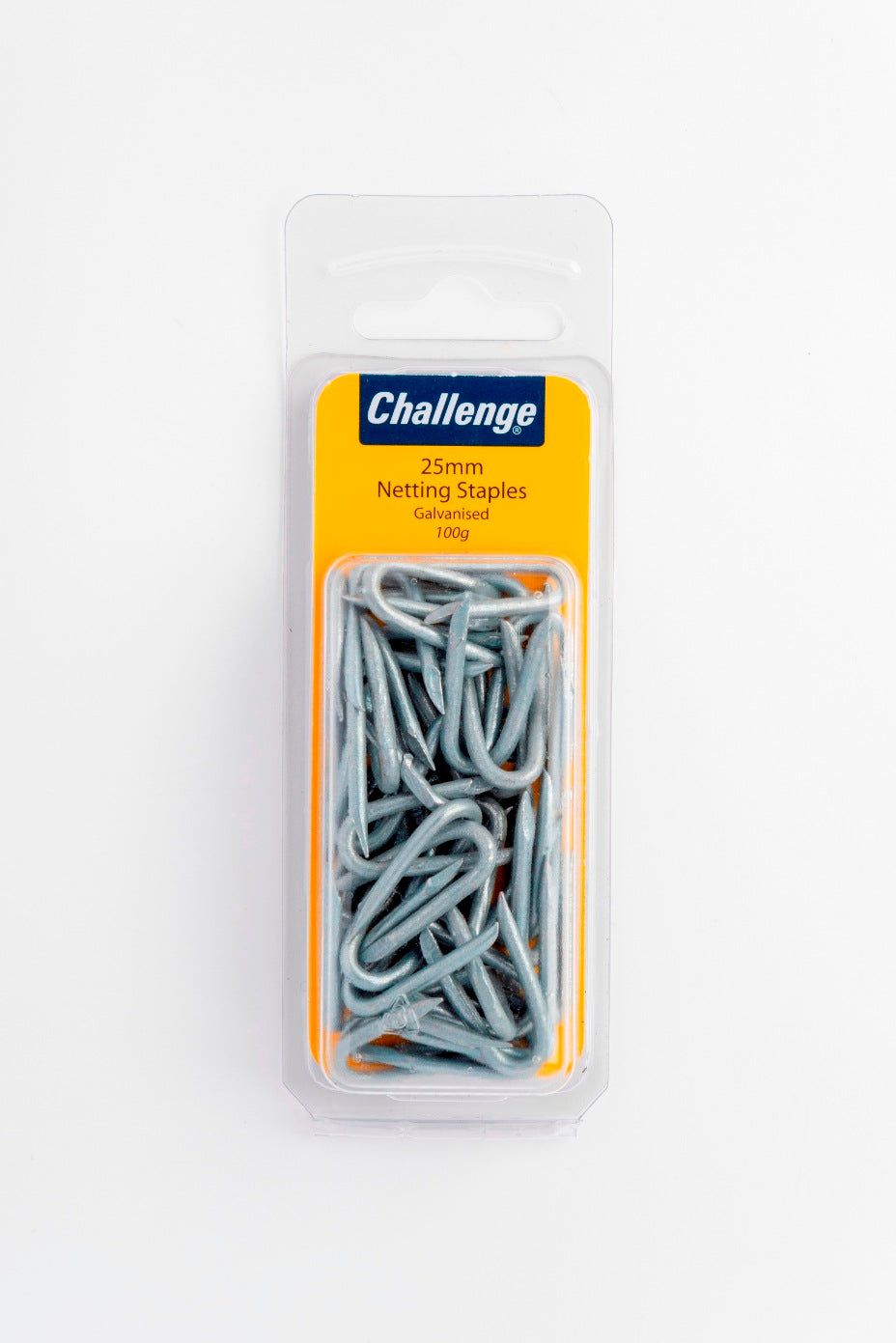 CHALLENGE GALVANISED NETTING STAPLES 25MM 100G. FS40289 \\\KD18653