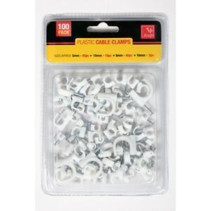 100 PCS PLASTIC CABLE CLAMPS ASSORTED SIZE. F803213 \\\KD18667