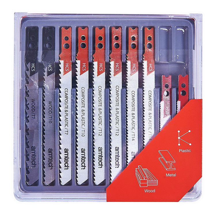 AM-TECH BLACK PLUS DECKER FITTING JIGSAW BLADE ASSORTED 10 PIECE. M1870 \\\KD18669