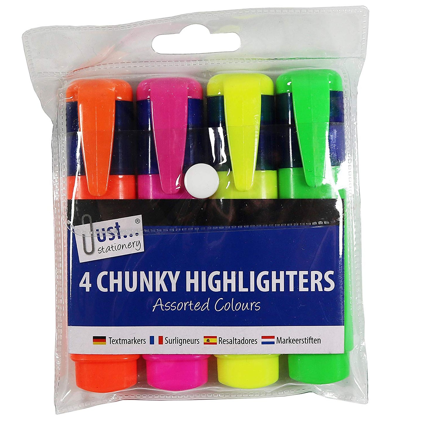JUST STATIONERY 4 CHUNKY HIGHLIGHTER NEON COLOUR. TA4074 \\\KD18674