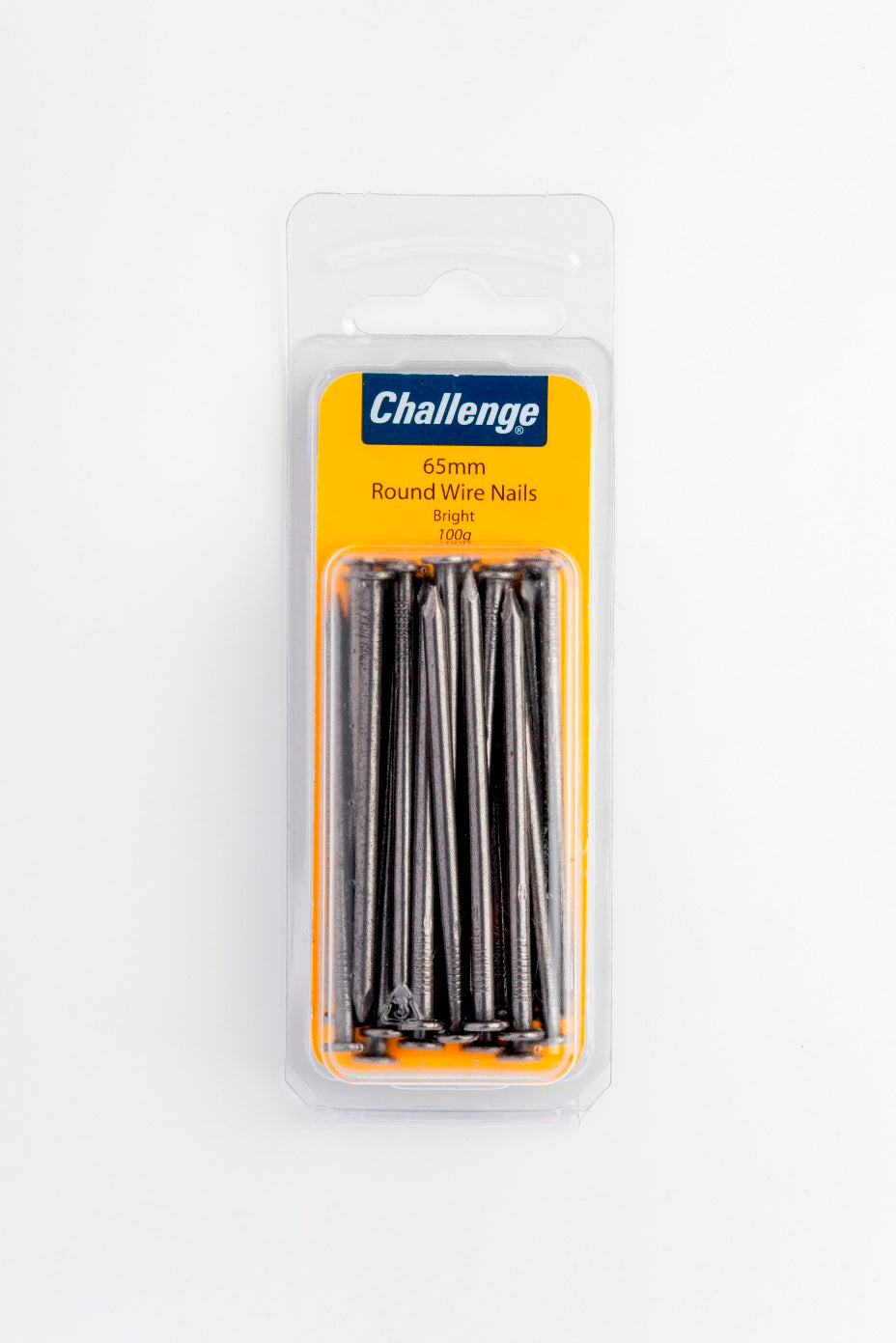 CHALLENGE BRIGHT ROUND WIRE NAILS 65MM 100G. FS40456 \\\KD18678