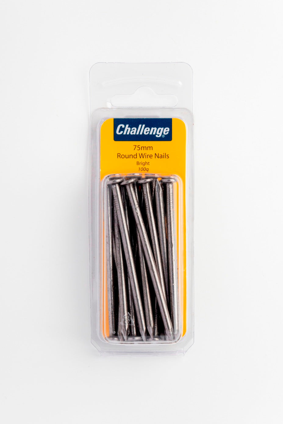 CHALLENGE BRIGHT ROUND WIRE NAILS 75MM 100G. FS40457 \\\KD18679