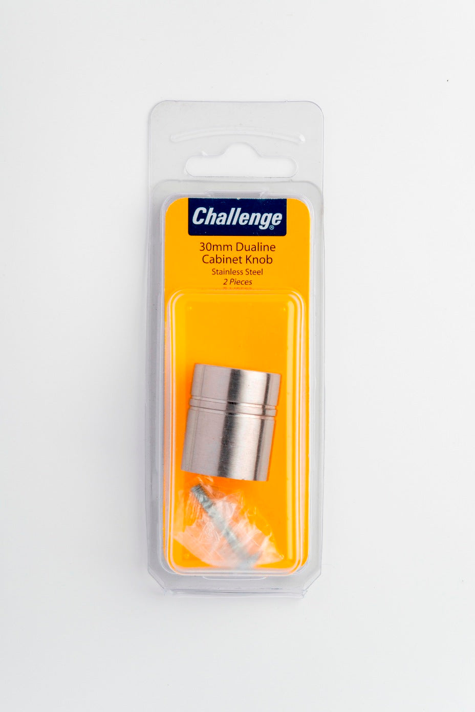 CHALLENGE STAINLESS STEEL DUALINE CABINET KNOB 30MM 2/PK. FS40711 \\\KD18722