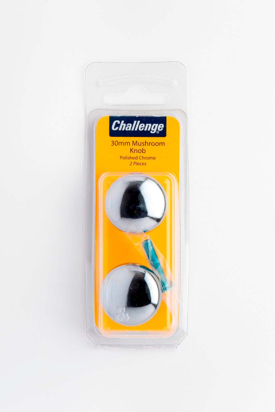 CHALLENGE CHROME PLATED MUSHROOM KNOB 30MM 2/PK. FS40732 \\\KD18729