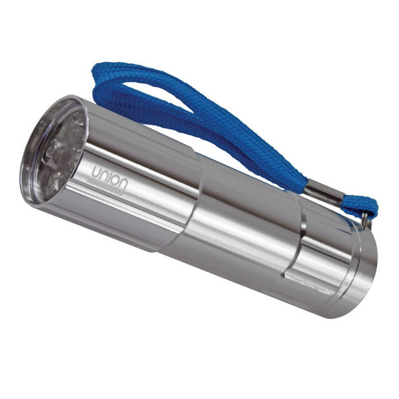 UNION 9 LED ALUMINIUM BARREL TORCH WITH STRAP. UNION9LEDALLOY \\\KD18738